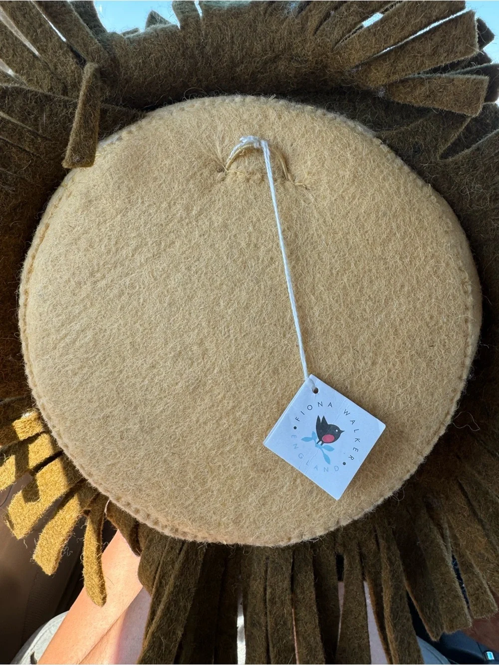 Fiona Walker Wool Felt Lion Head Kids Rooms tags on